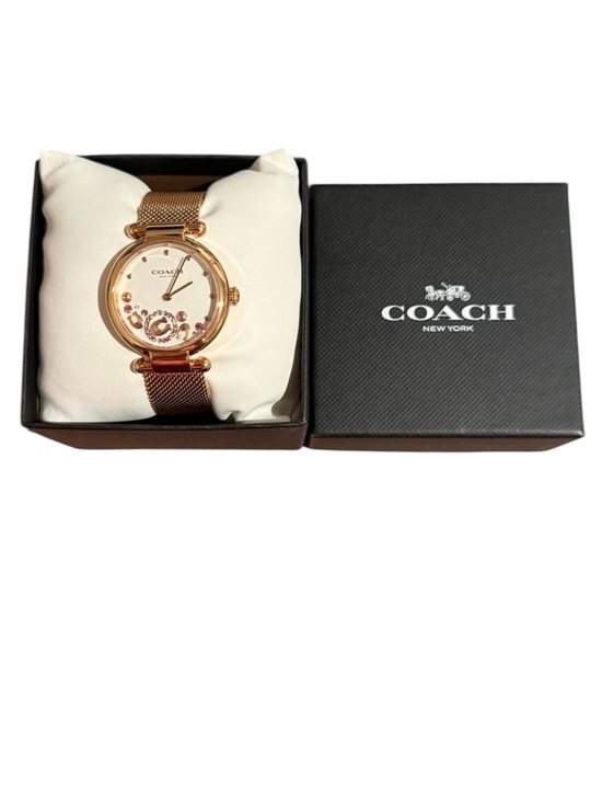 Authentic Coach Cary Rose Gold Mesh Band Watch - Picture 2 of 9